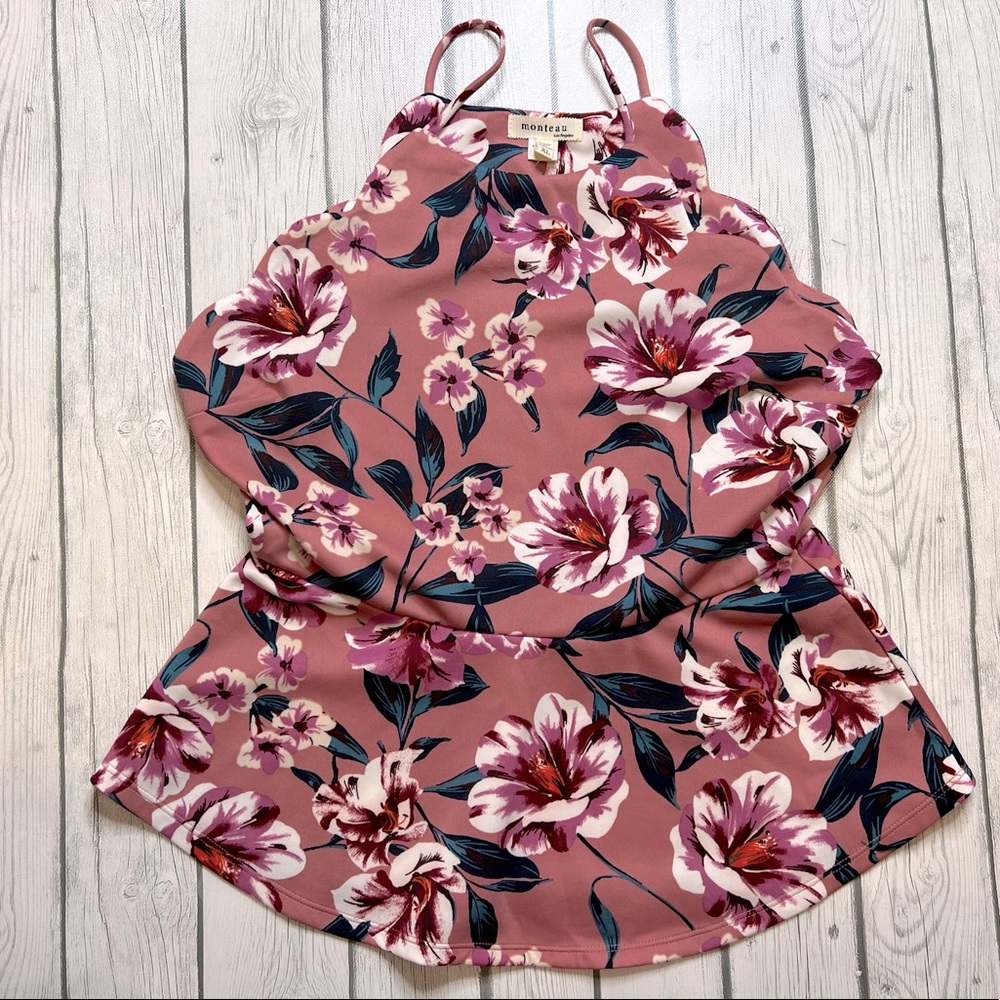 Monteau NWT peplum top size XL floral